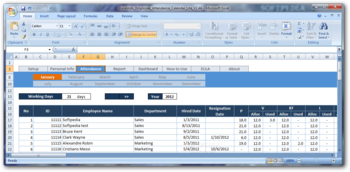 Excelindo Employee Attendance Calendar Lite screenshot 2