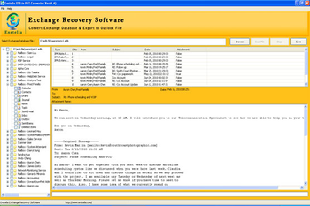 Exchange Email Recovery screenshot