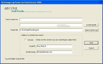 Exchange Log Searcher screenshot