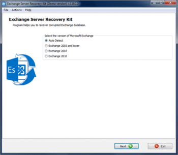 Exchange Server Recovery Kit screenshot