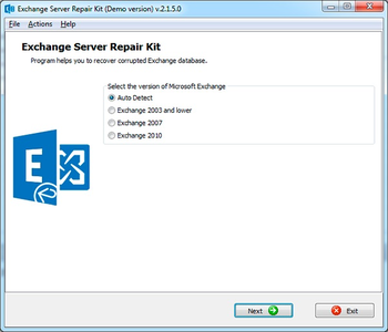 Exchange Server Repair Kit screenshot