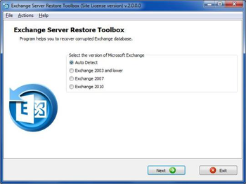 Exchange Server Restore Toolbox screenshot