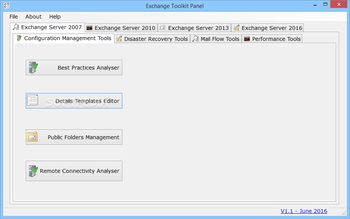 Exchange Toolkit Panel screenshot