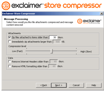 Exclaimer Store Compressor screenshot