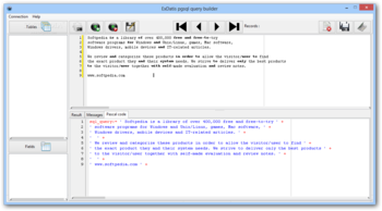 ExDatis pgsql query builder screenshot