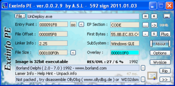 ExEinfo PE Win32 bit identifier screenshot