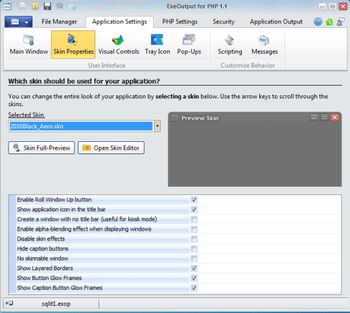 ExeOutput for PHP screenshot