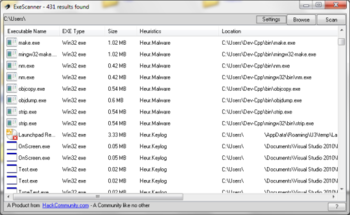 EXEscanner screenshot
