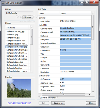 Exif Data Viewer screenshot