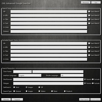 EXIL Advanced Google Searcher screenshot
