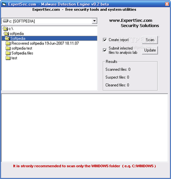 ExpertSec Malware Detection Engine screenshot