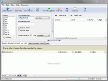 Expired Domains screenshot