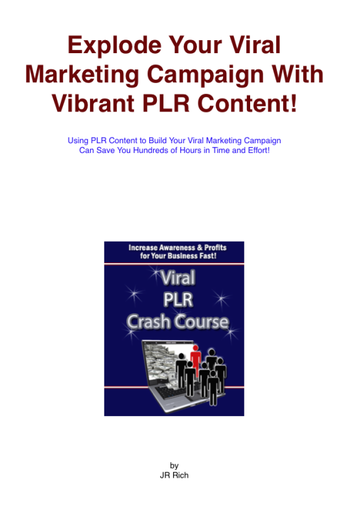 Explode Your Viral Marketing Campaign With Vibrant PLR Content screenshot