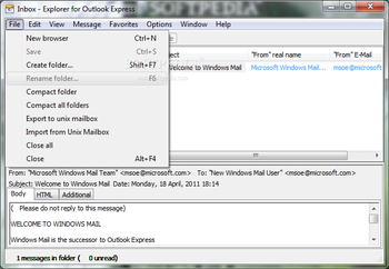 Explorer for Outlook Express screenshot 2