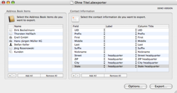 Export Address Book screenshot 2