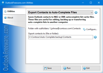 Export Contacts to Auto-Complete Files screenshot