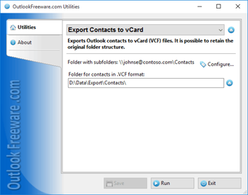 Export Contacts to vCard screenshot