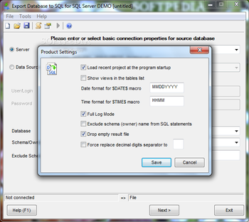 Export Database to SQL for SQL Server screenshot 2