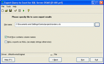Export Query to Excel for SQL Server screenshot 2
