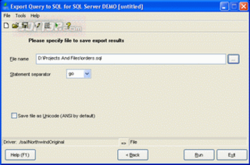 Export Query to SQL for SQL server screenshot 3