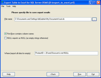 Export Table to Excel for Access screenshot 2