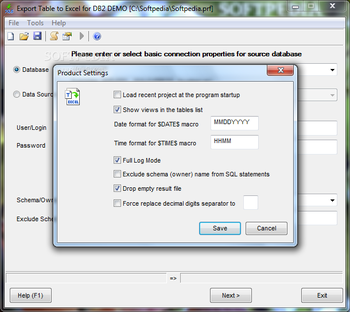 Export Table to Excel for DB2 screenshot 2