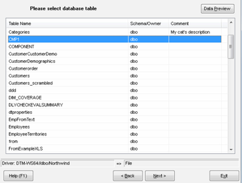 Export Table to Excel for DB2 Server Professional screenshot