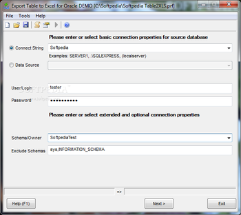 Export Table to Excel for Oracle screenshot