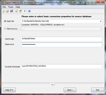 Export Table to SQL for Access screenshot