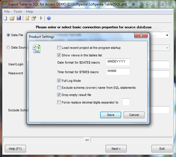 Export Table to SQL for Access screenshot 2