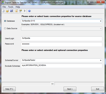 Export Table to Text for DB2 screenshot