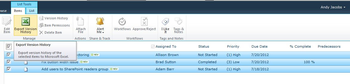 Export Version History Of SharePoint 2010 List Items to Microsoft Excel screenshot