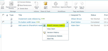 Export Version History Of SharePoint 2010 List Items to Microsoft Excel screenshot 2