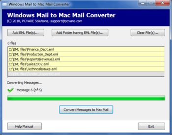 Export Windows Mail to Mac Mail screenshot