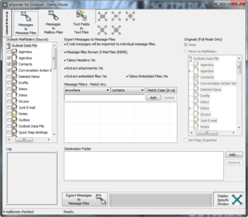 eXporter for Outlook screenshot