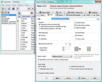 Exportizer screenshot