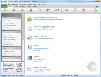 Express Accounts Free Accounting Software screenshot