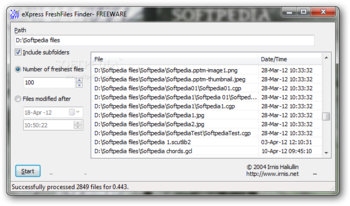 eXpress FreshFiles Finder screenshot