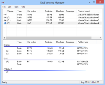 Ext2 Volume Manager screenshot