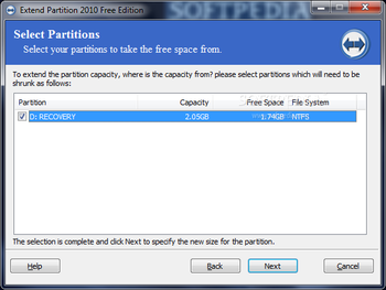 Extend Partition Free Edition screenshot 2