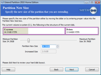 Extend Partition Server Edition screenshot 2