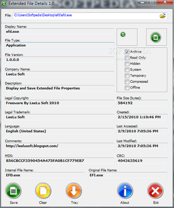 Extended File Details screenshot