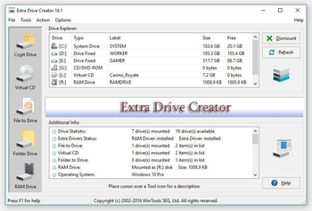 Extra Drive Creator Professional screenshot