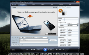 Extra DVD to iPod Ripper Express screenshot 2
