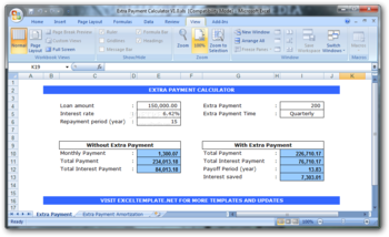 Extra Payment Calculator screenshot