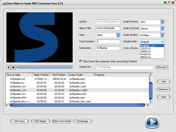 Extra Video to Audio MP3 Converter Free screenshot