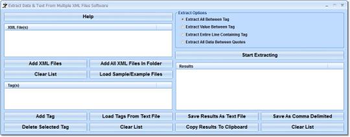 Extract Data and Text From Multiple XML Files Software screenshot