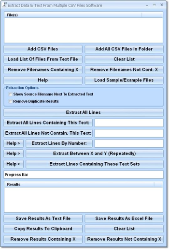 Extract Data & Text From Multiple CSV Files Software screenshot
