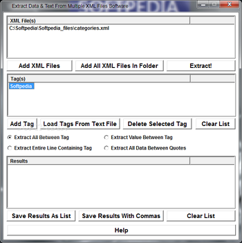 Extract Data & Text From Multiple XML Files Software screenshot