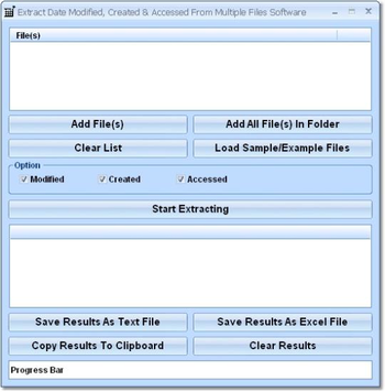 Extract Date Modified, Created & Accessed From Multiple Files Software screenshot